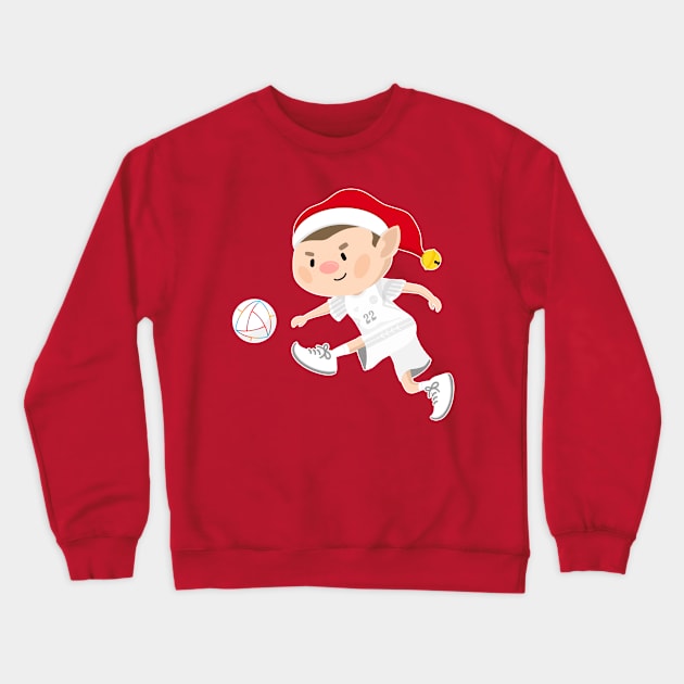 Denmark football Christmas elf. Football World Cup soccer t-shirt Crewneck Sweatshirt by abtchlr